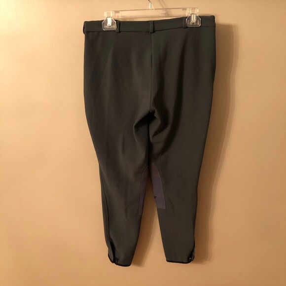 TUFFRIDER ZIP FRONT KNEE PATCH BREECHES 32 LOW RISE SMOKE GREY - Picture 2 of 7